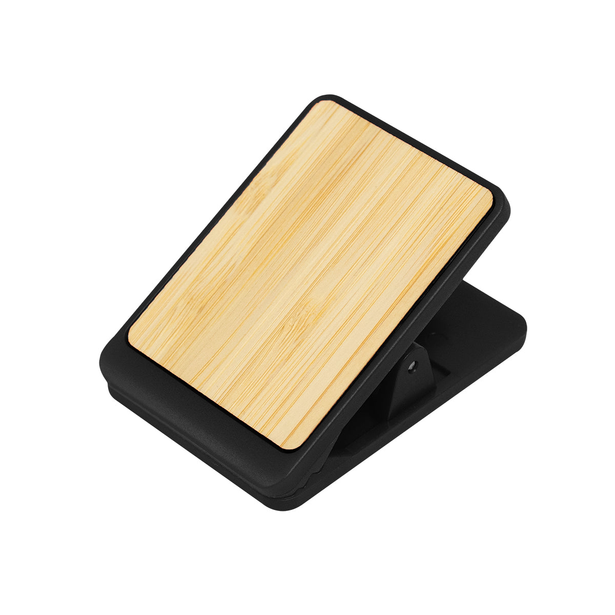 Clip with a Magnet and Bamboo Accent - Bamboo with Black - Angle