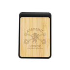 Clip with a Magnet and Bamboo Accent - Bamboo with Black - Laser Engraving