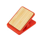 Clip with a Magnet and Bamboo Accent - Red - Angle