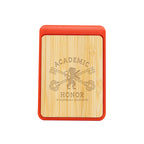 Clip with a Magnet and Bamboo Accent - Red - Laser Engraving