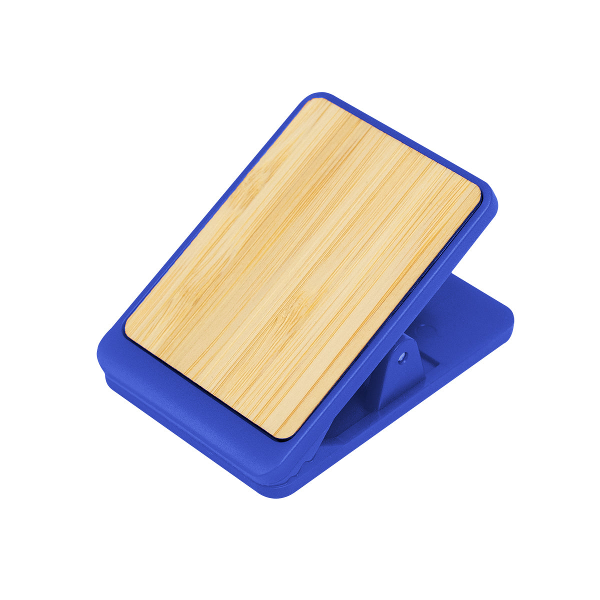Clip with a Magnet and Bamboo Accent - Royal Blue - Angle