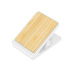 Clip with a Magnet and Bamboo Accent - White - Angle