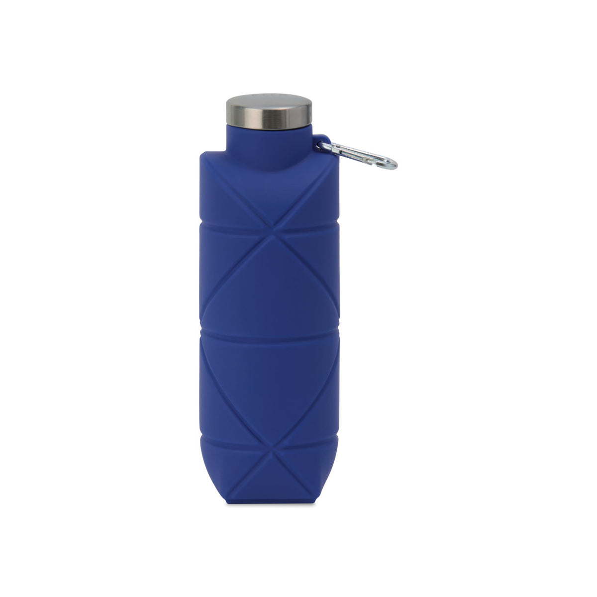 Clix Collapsible Silicone Bottle with Carabiner, 23 oz - Royal Blue - View 1