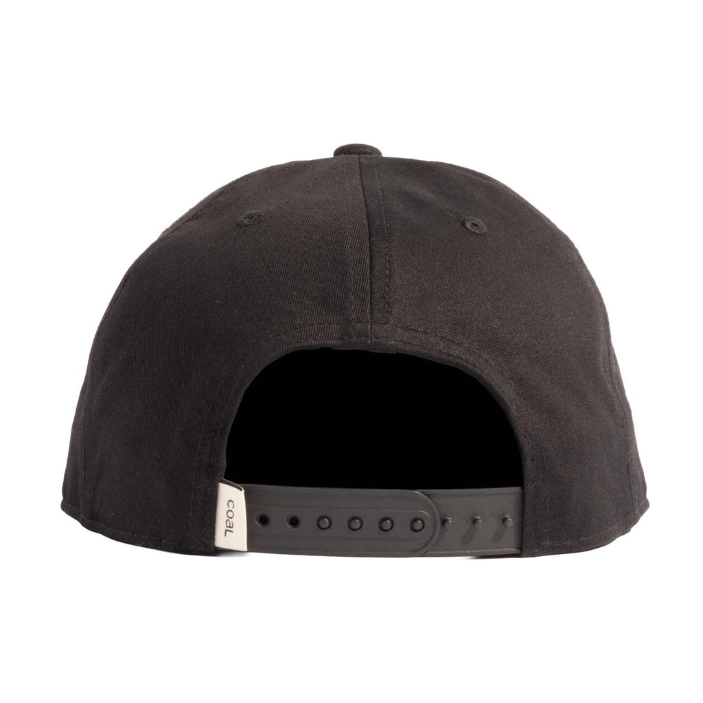 Coal Atlas Five Panel Cap with Rope Detail Embroidery - Black - Back