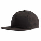 Coal Atlas Five Panel Cap with Rope Detail Embroidery - Black - Left Angle