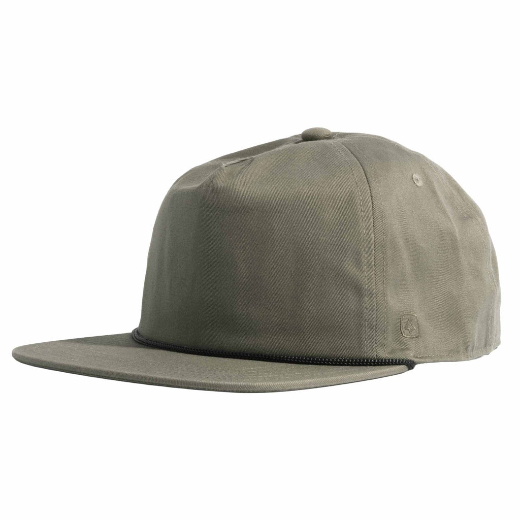Coal Atlas Five Panel Cap with Rope Detail Embroidery - Loden - Left Angle