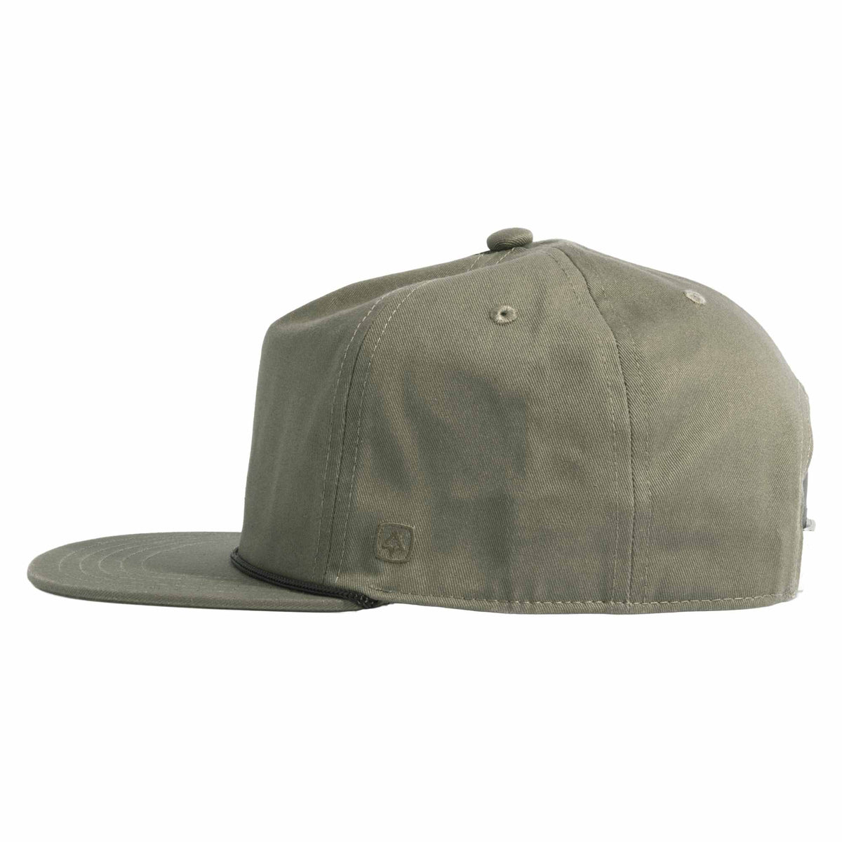 Coal Atlas Five Panel Cap with Rope Detail Embroidery - Loden - Left