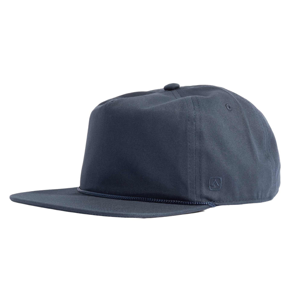 Coal Atlas Five Panel Cap with Rope Detail Embroidery - Vintage Navy - Left Angle