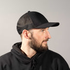 Coal Hauler Low Profile Trucker Cap Embroidery - Black - Front On Model