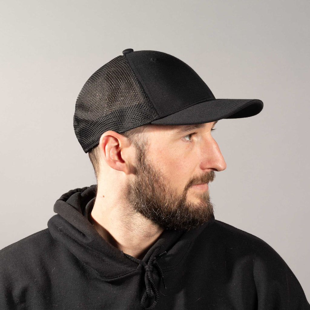 Coal Hauler Low Profile Trucker Cap Transfer - Black - Front On Model