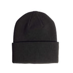 Coal Uniform Cuff Beanie in Recycled Knit Embroidery - Black - Front