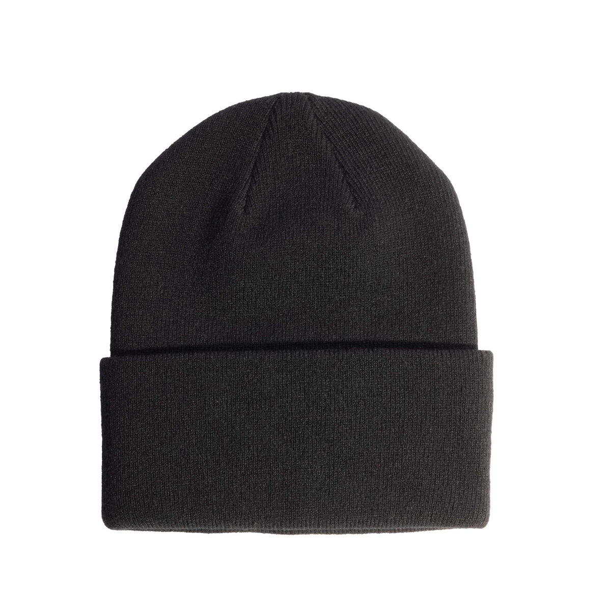 Coal Uniform Cuff Beanie in Recycled Knit Embroidery - Black - Front
