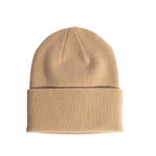 Coal Uniform Cuff Beanie in Recycled Knit Embroidery - Desert Khaki - Front