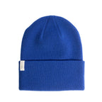 Coal Uniform Cuff Beanie in Recycled Knit Embroidery - New Royal - Back