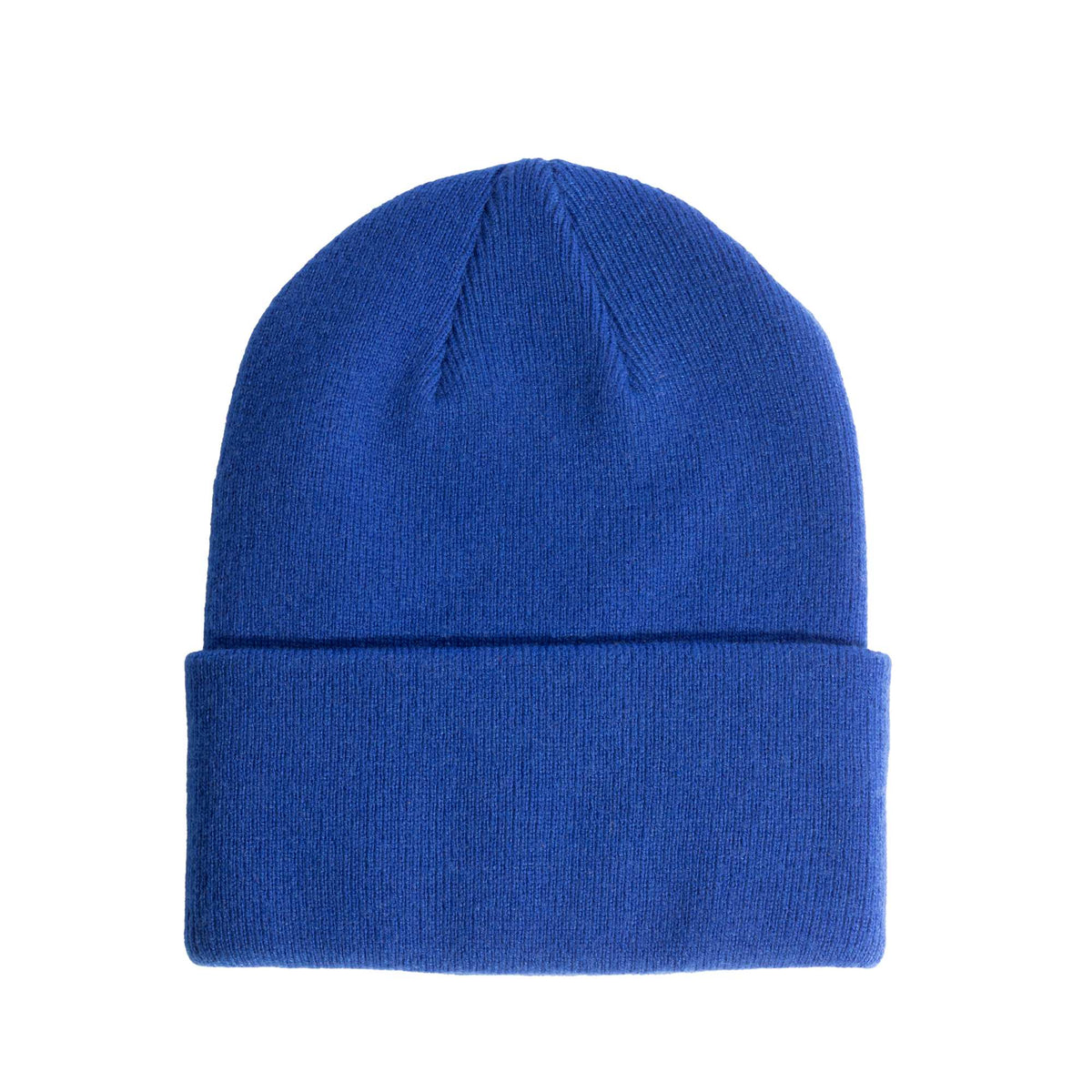 Coal Uniform Cuff Beanie in Recycled Knit Embroidery - New Royal - Front