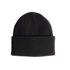 Coal Wayne Relaxed Fit Knit Beanie Embroidery - Black - Front