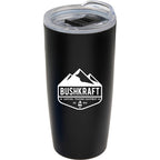 Coastal Double-Wall Tumbler with Pop-Top Lid, 22 oz - Black - Front