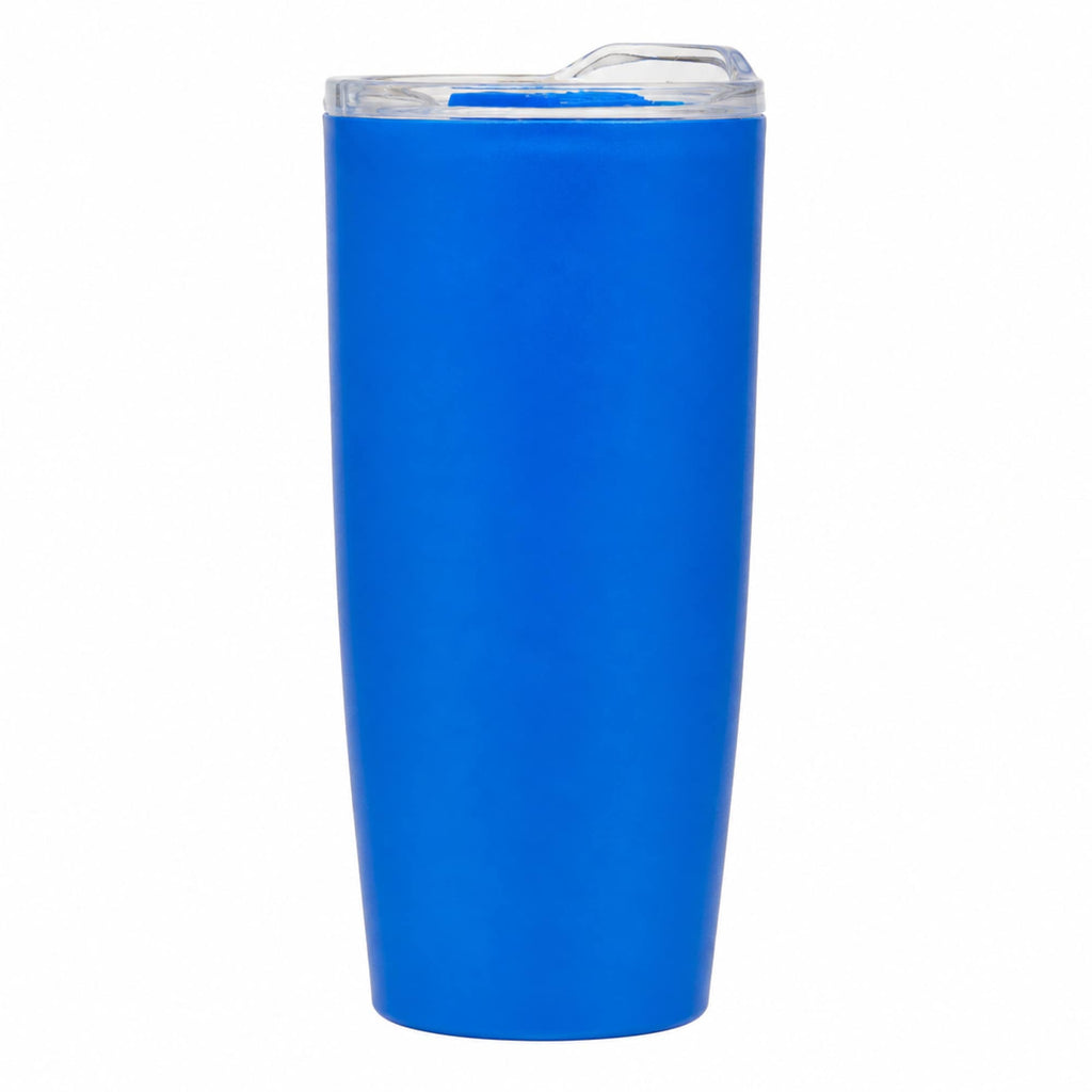 Coastal Double-Wall Tumbler with Pop-Top Lid, 22 oz - Blue - Straight