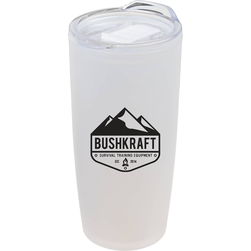 Coastal Double-Wall Tumbler with Pop-Top Lid, 22 oz - Frost - Front
