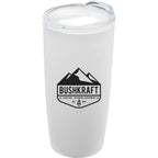 Coastal Double-Wall Tumbler with Pop-Top Lid, 22 oz - White - Front