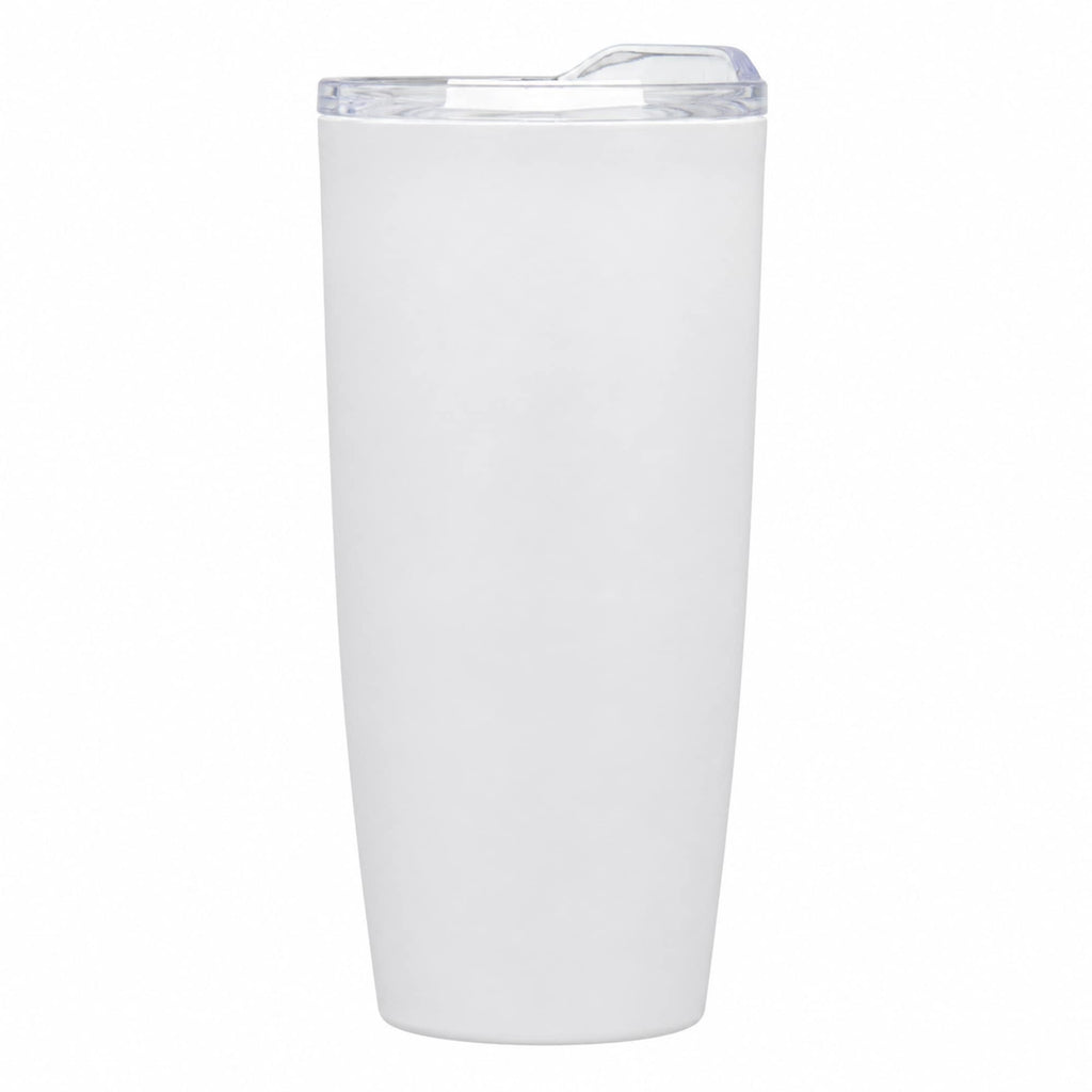Coastal Double-Wall Tumbler with Pop-Top Lid, 22 oz - White - Straight