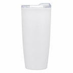 Coastal Double-Wall Tumbler with Pop-Top Lid, 22 oz - White - Straight