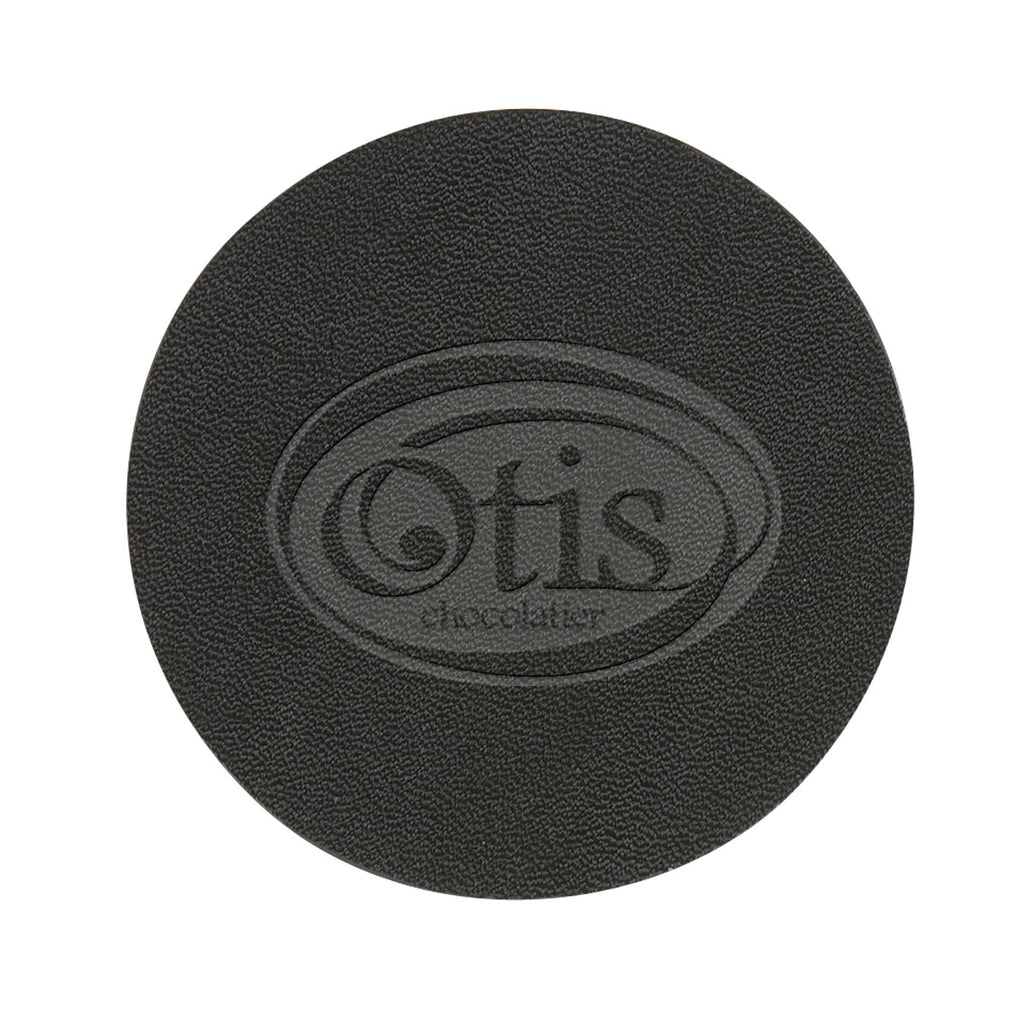 Coaster in Bonded Leather - Black - Debossing