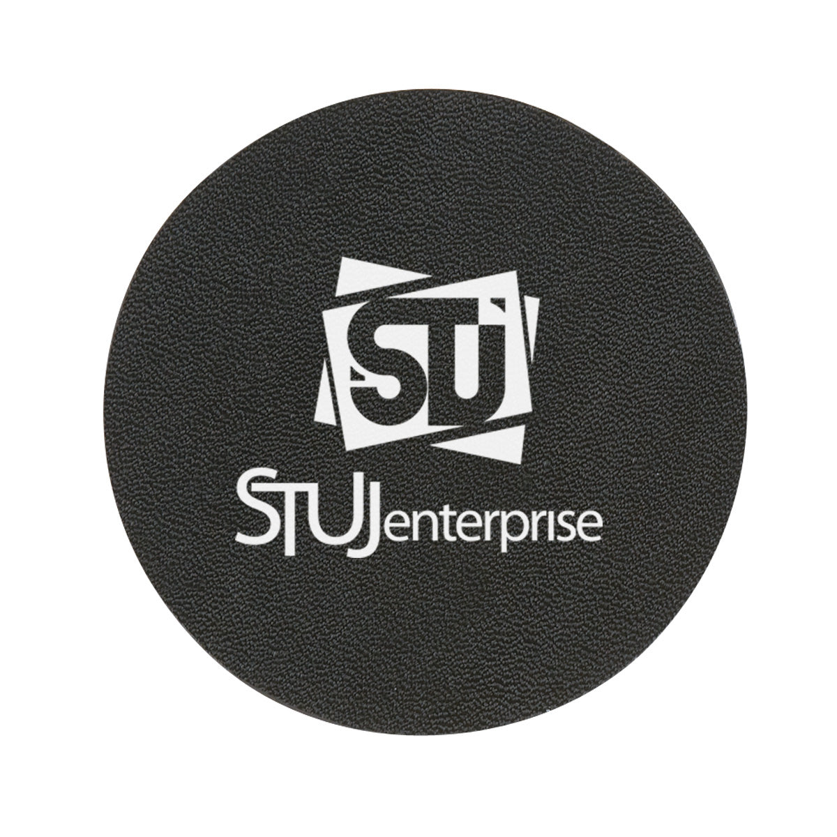 Coaster in Bonded Leather - Black - Silk Screen