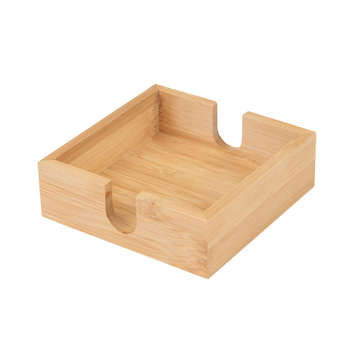 Coaster Set in Bamboo and Recycled Felt - Natural with Gray - Holder