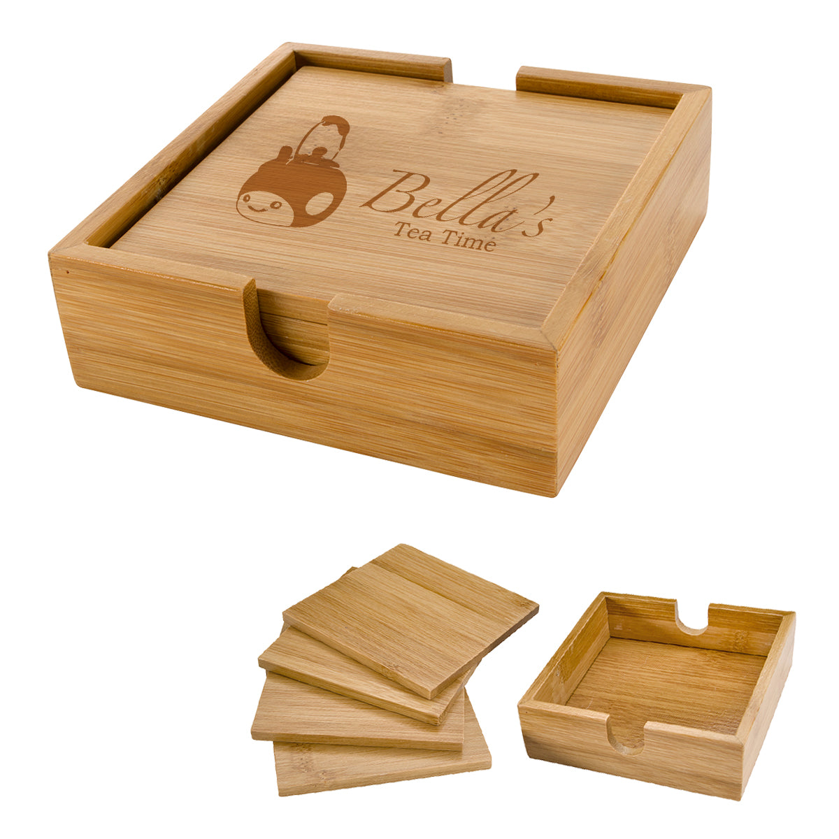 Coaster Set in Bamboo