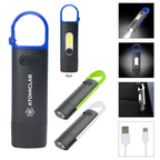 COB Flashlight on a Carabiner, Rechargeable - White