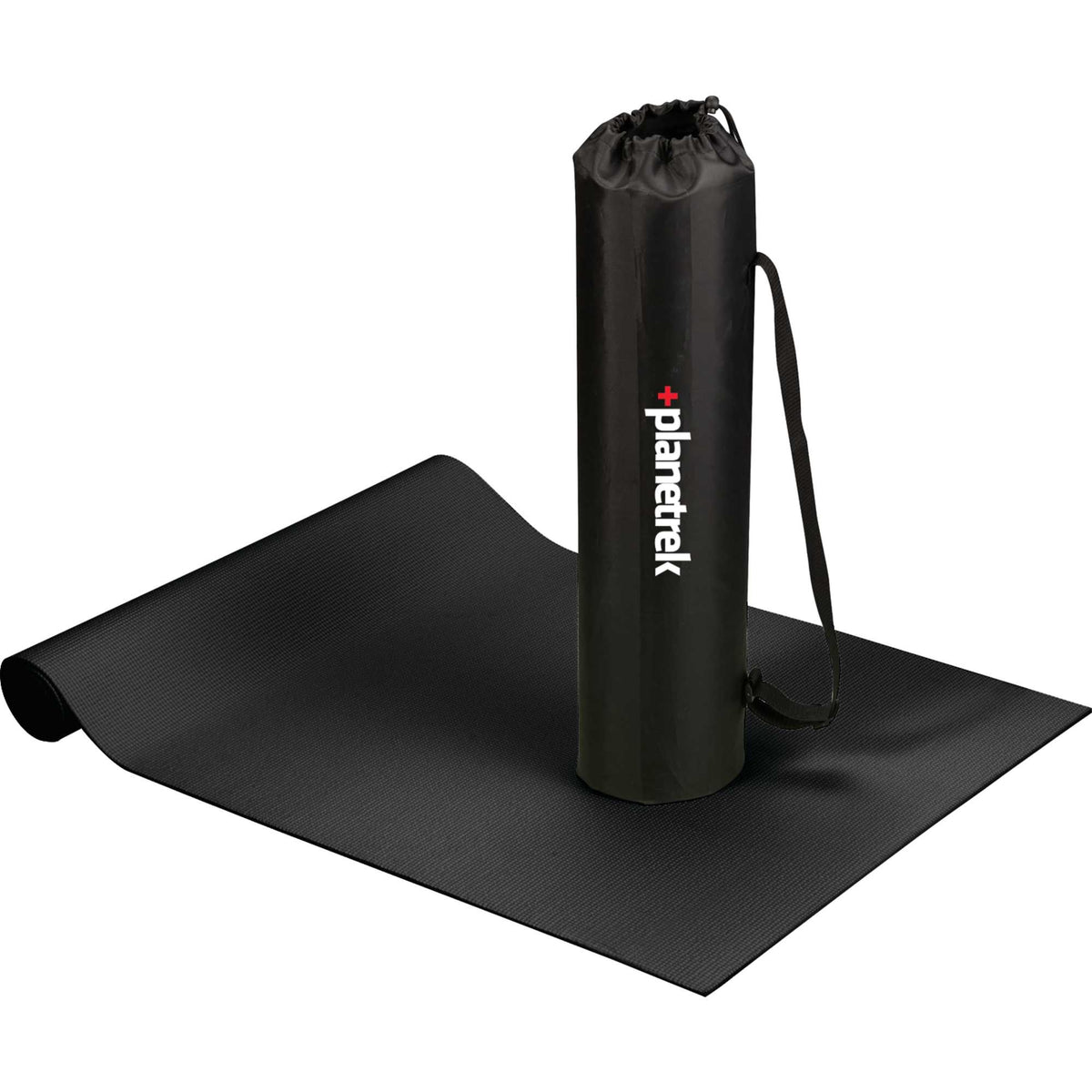 Cobra Yoga Mat with Diamond Pattern, 5mm - Black - Front