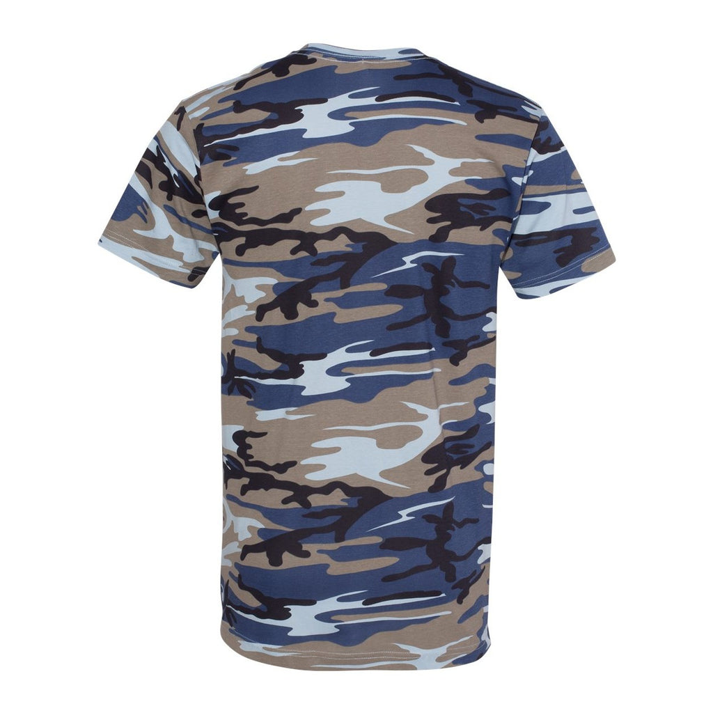 Code Five Unisex Camo Tee - Blue Woodland - Back