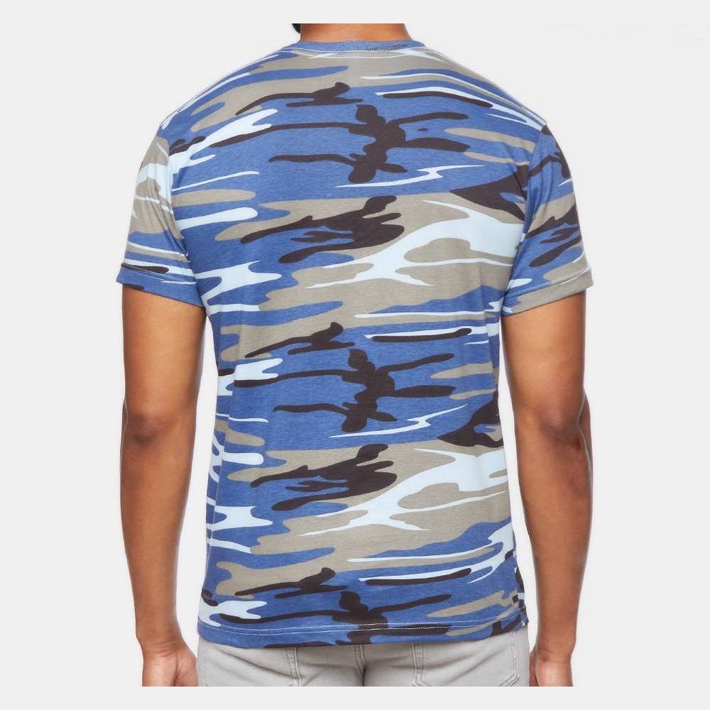 Code Five Unisex Camo Tee - Blue Woodland - On Model Back