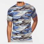 Code Five Unisex Camo Tee - Blue Woodland - On Model Front