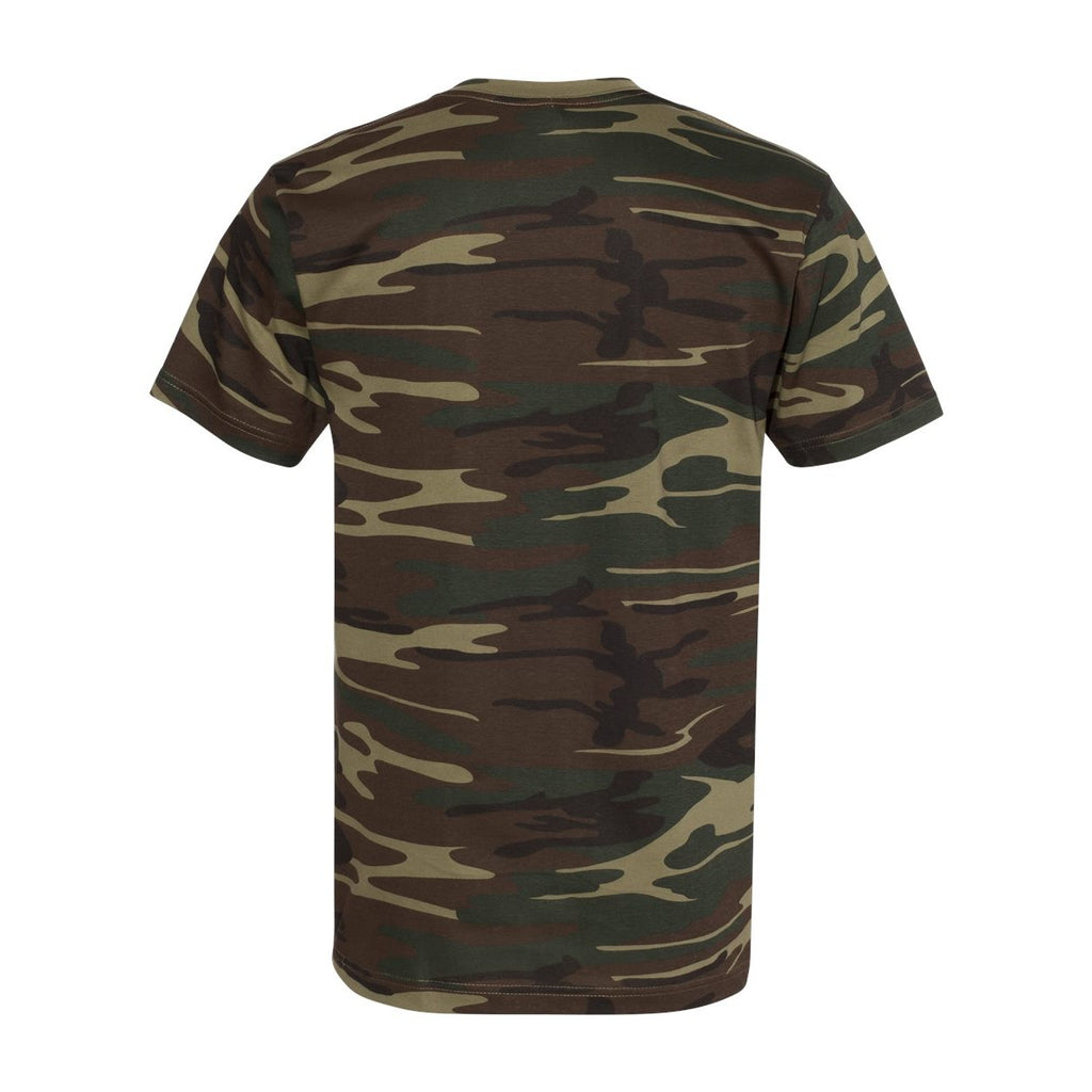 Code Five Unisex Camo Tee - Green Woodland - Back