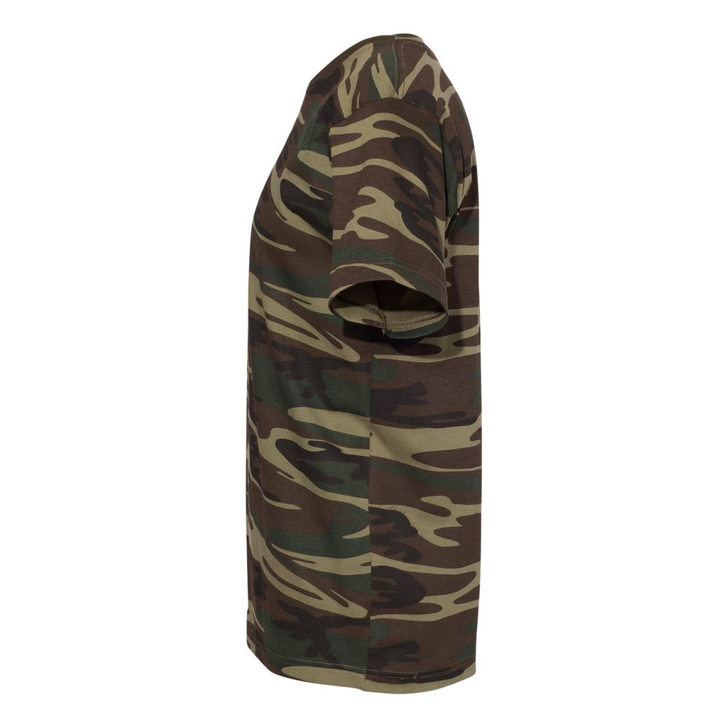 Code Five Unisex Camo Tee - Green Woodland - Direct Side