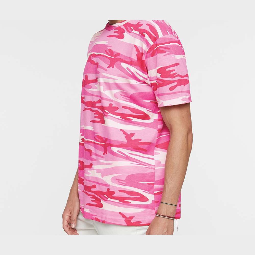 Code Five Unisex Camo Tee - Pink Woodland - On Model Side