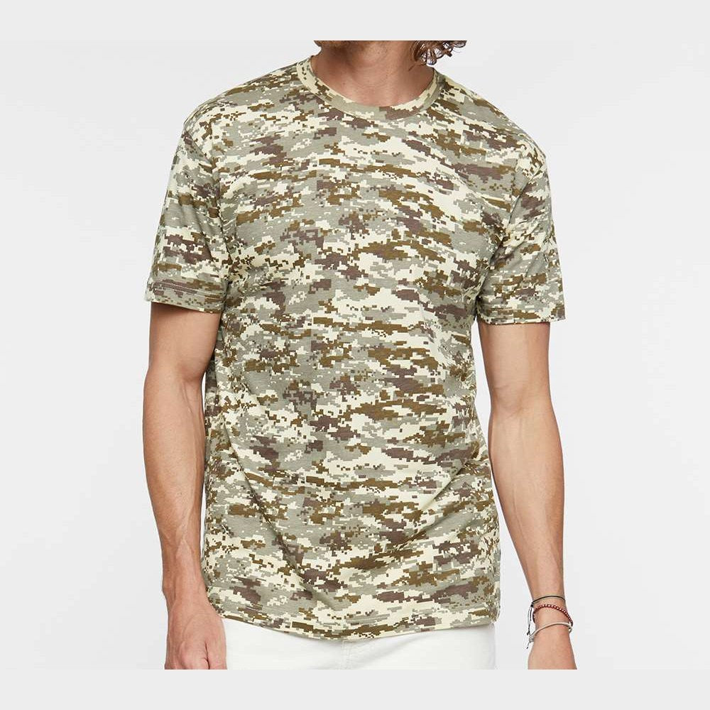 Code Five Unisex Camo Tee - Sand Digital - On Model Front