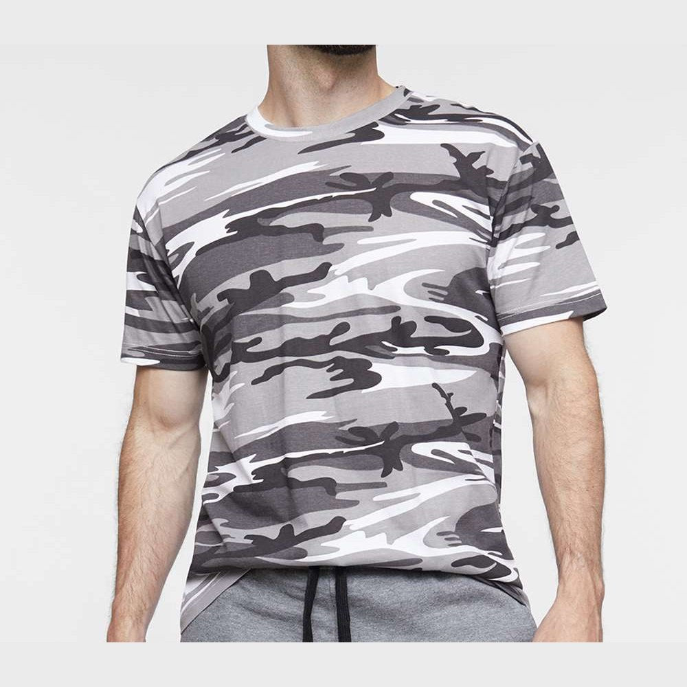 Code Five Unisex Camo Tee - Urban Woodland - On Model Front