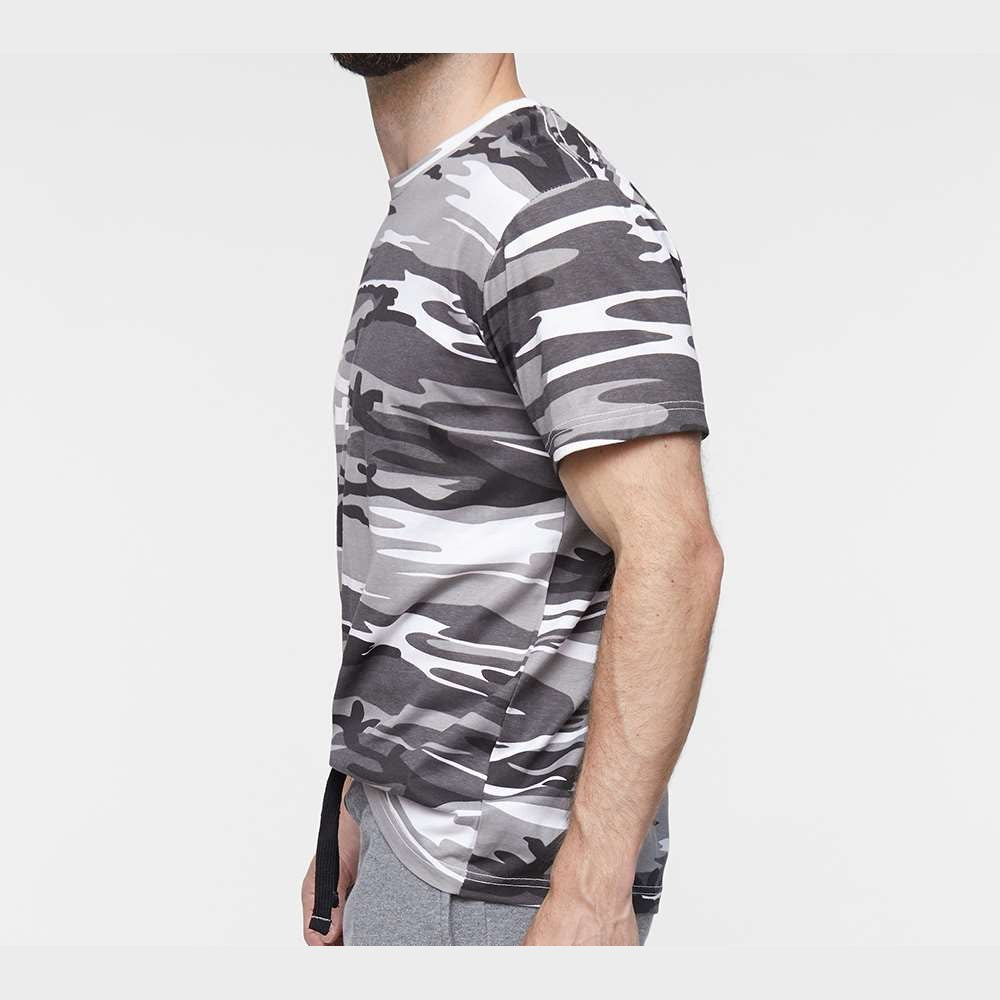 Code Five Unisex Camo Tee - Urban Woodland - On Model Side