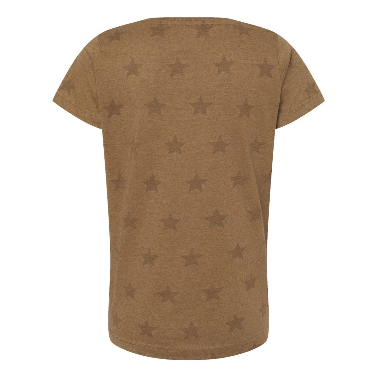 Code Five Women's Star Print Scoop Neck Tee - Coyote Brown Star - Back