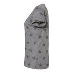 Code Five Women's Star Print Scoop Neck Tee - Granite Heather Star - Direct Side