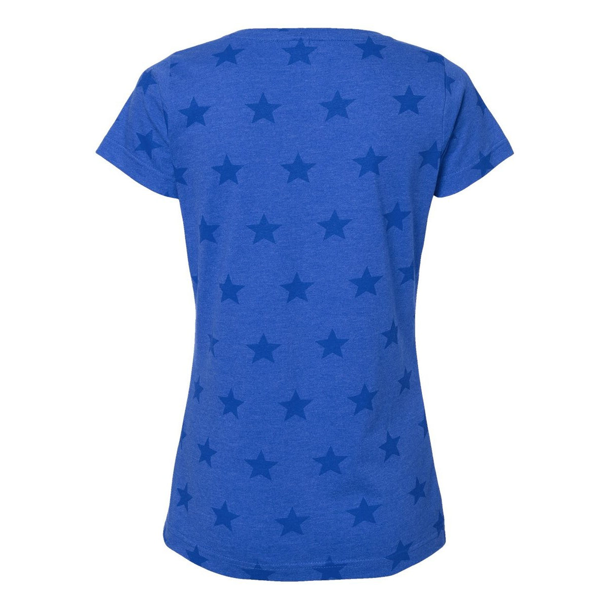 Code Five Women's Star Print Scoop Neck Tee - Royal Star - Back