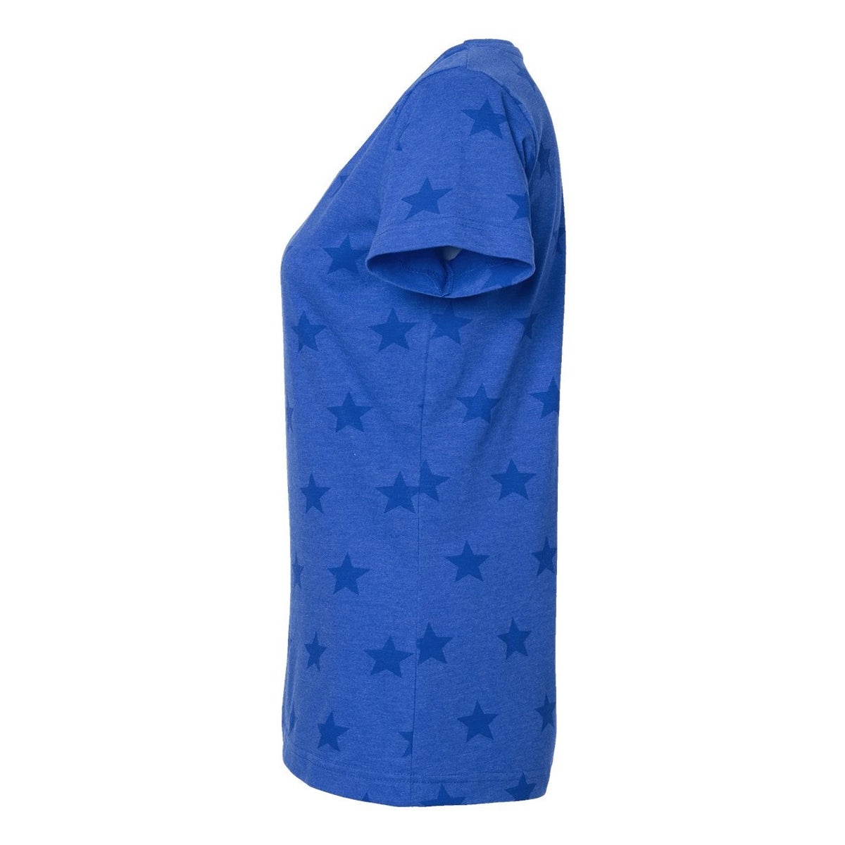 Code Five Women's Star Print Scoop Neck Tee - Royal Star - Direct Side
