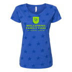 Code Five Women's Star Print Scoop Neck Tee - Royal Star - Front