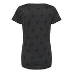 Code Five Women's Star Print Scoop Neck Tee - Smoke Star - Back