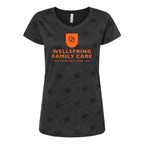 Code Five Women's Star Print Scoop Neck Tee - Smoke Star - Front