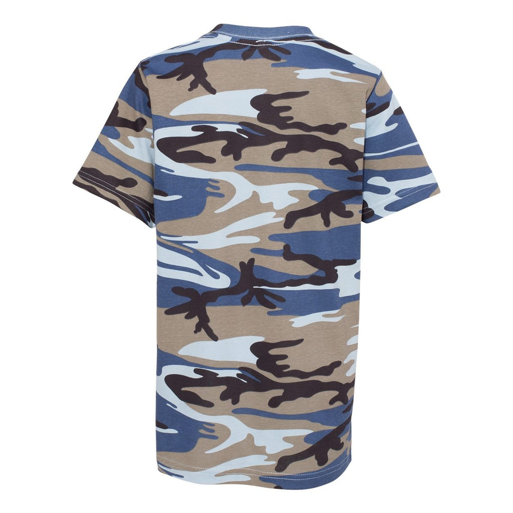 Code Five Youth Camouflage Tee - Blue Woodland - Back