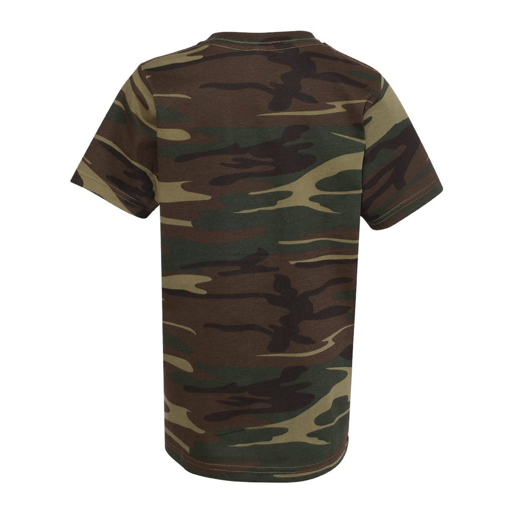 Code Five Youth Camouflage Tee - Green Woodland - Back